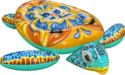 Oppustelig skildpadde flerfarvet 183x173cm