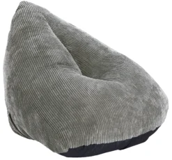 Oval sækkestol fløjl beige