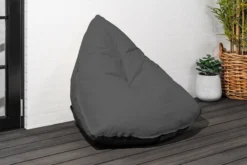 Oval sækkestol stof antracit
