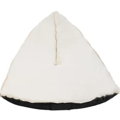 Oval sækkestol stof creme