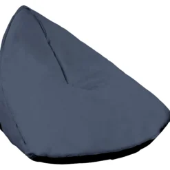 Oval sækkestol stof mørkeblå