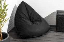 Oval sækkestol stof sort
