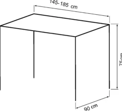 Pisa 185x90x75cm eg sort/sort