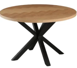 Portofino sildeben med stjernestel 120x120x75cm hvidolieret/sort