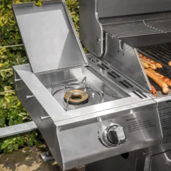 Premium gasgrill med 4 brændere og sideblus