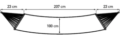 Premium hængekøje 200x100cm sort