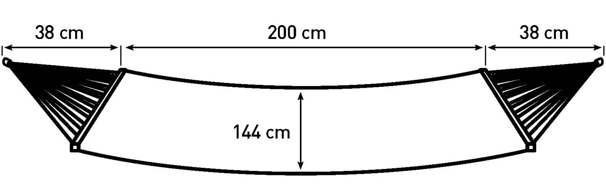 Premium hængekøje 200x150cm sort