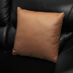 Pude læder brun 38x38cm