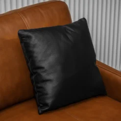 Pude læder sort 38x38cm