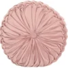 Pude rund velour rosa