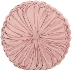 Pude rund velour rosa