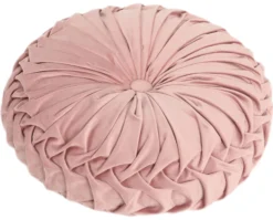 Pude rund velour rosa