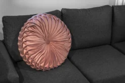 Pude rund velour rosa