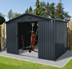 Redskabsskur stål antracit 7.2m2