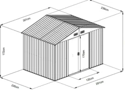 Redskabsskur stål antracit 7.2m2