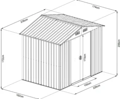 Redskabsskur stål antracit 4.1m2
