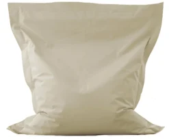 Rektangulær sækkestol stof beige