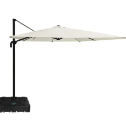 Roma parasol 360rotation beige med Parasolfod 100L