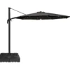 Roma parasol 360-rotation LED mørkegrå 3m med Parasolfod 100L