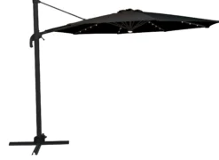 Roma parasol 360-rotation LED sort 3m