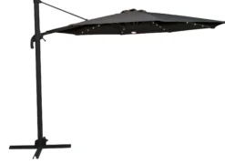 Roma parasol 360-rotation LED mørkegrå 3m