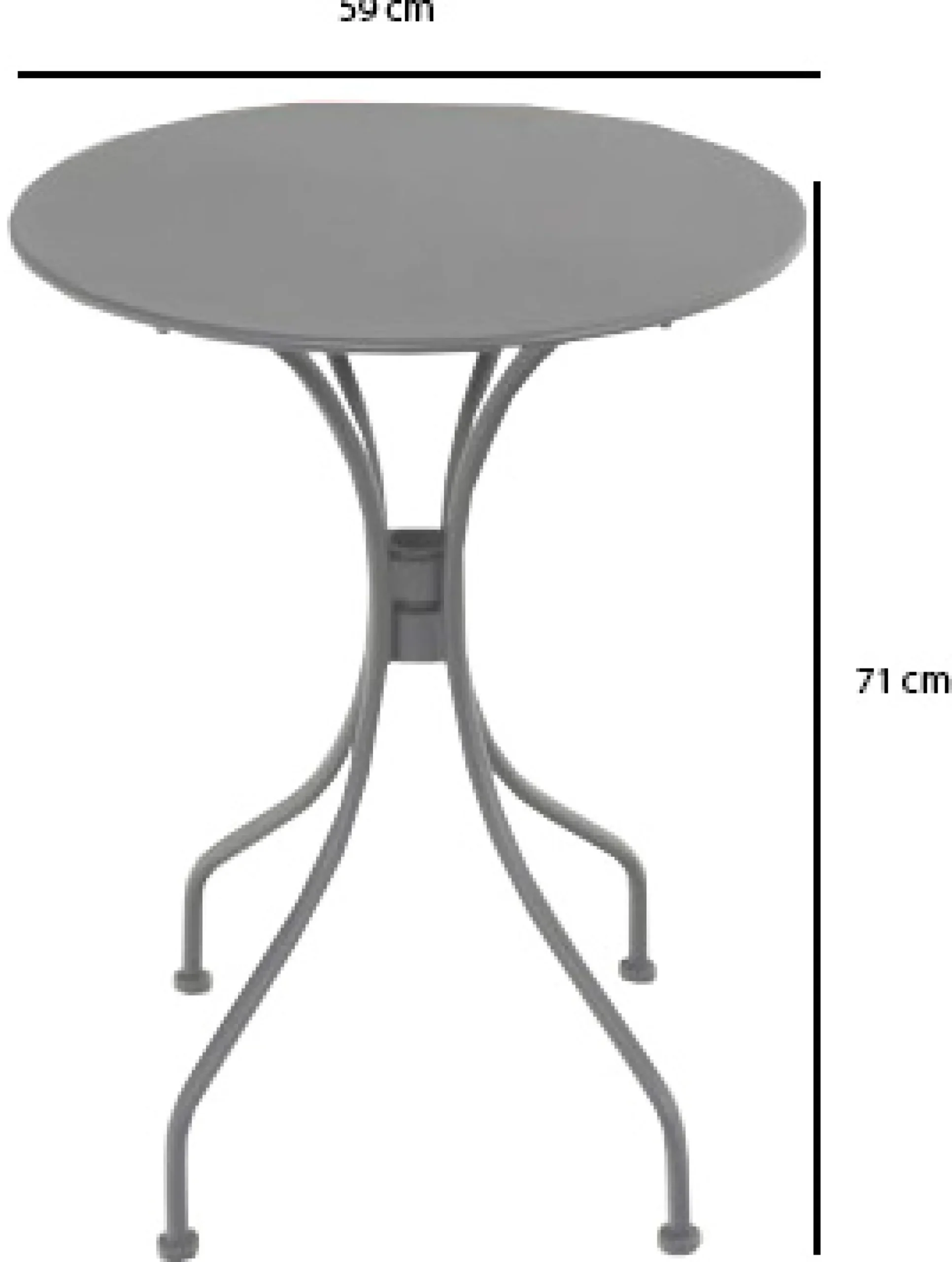 Rundt bord metal mørkegrå ø59cm