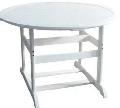 Rundt havebord komposit hvid