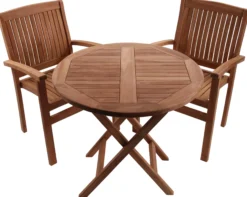 Rundt havebord teaktræ ø80cm