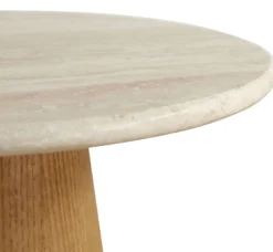 Saline sidebord marmor/træ natur ø40cm