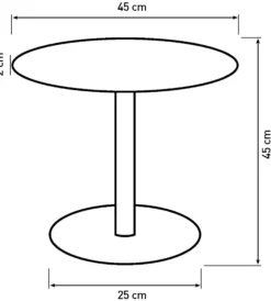 Saline sidebord træ natur ø45cm