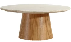 Saline sofabord marmor/træ natur ø80cm