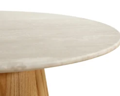 Saline sofabord marmor/træ natur ø80cm