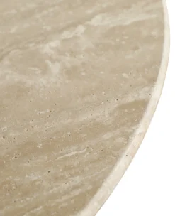 Saline sofabord marmor/træ natur ø80cm
