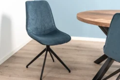 Sanne med drejefunktion fløjl blå