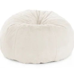 Sækkestol imiteret pels creme