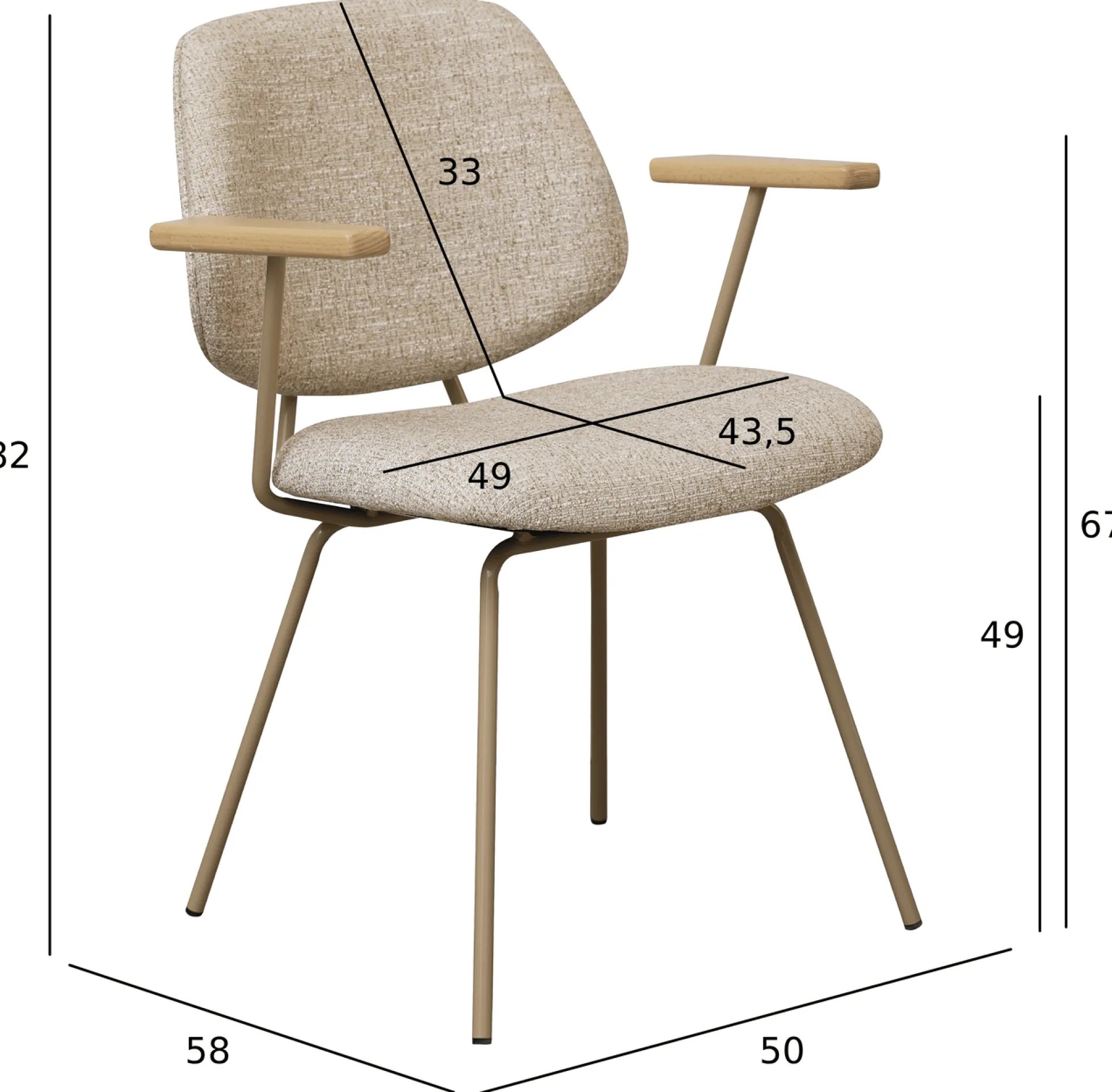 Sofia med armlæn beige