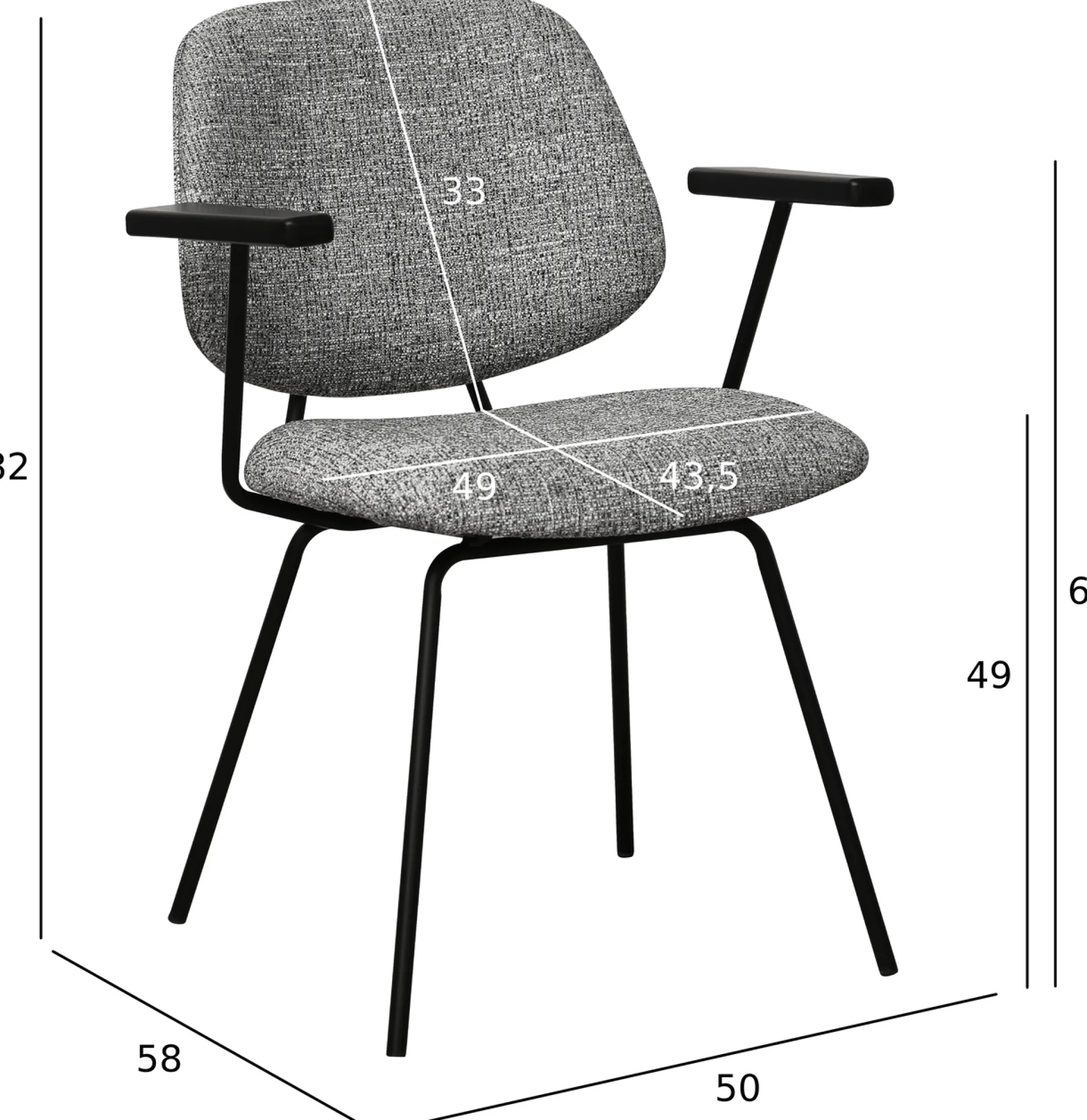 Sofia med armlæn grå