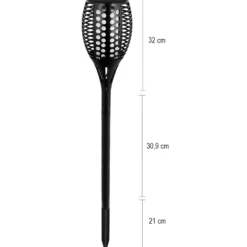 Solcelle fakkel 96 LED flerfarvet