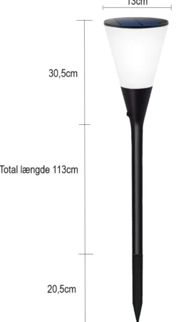 Solcellelampe flamme LED lys