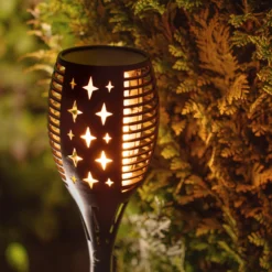 Solcellelampe flamme 96 LED lys