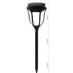 Solcellelampe LED lys med flammeeffekt