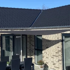 Solsejl antracitgrå LUX 5x5x7,1m