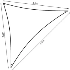 Solsejl antracitgrå LUX 3,6x3,6x3,6m