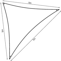 Solsejl antracitgrå LUX 5x5x5m