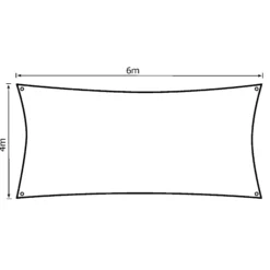 Solsejl creme LUX 4x6m