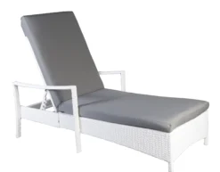Solseng polyrattan hvid/grå