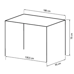 Terni 180x95x75cm eg smoked/smoked