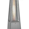 Terrassevarmer med flamme 227cm rustfrit stål