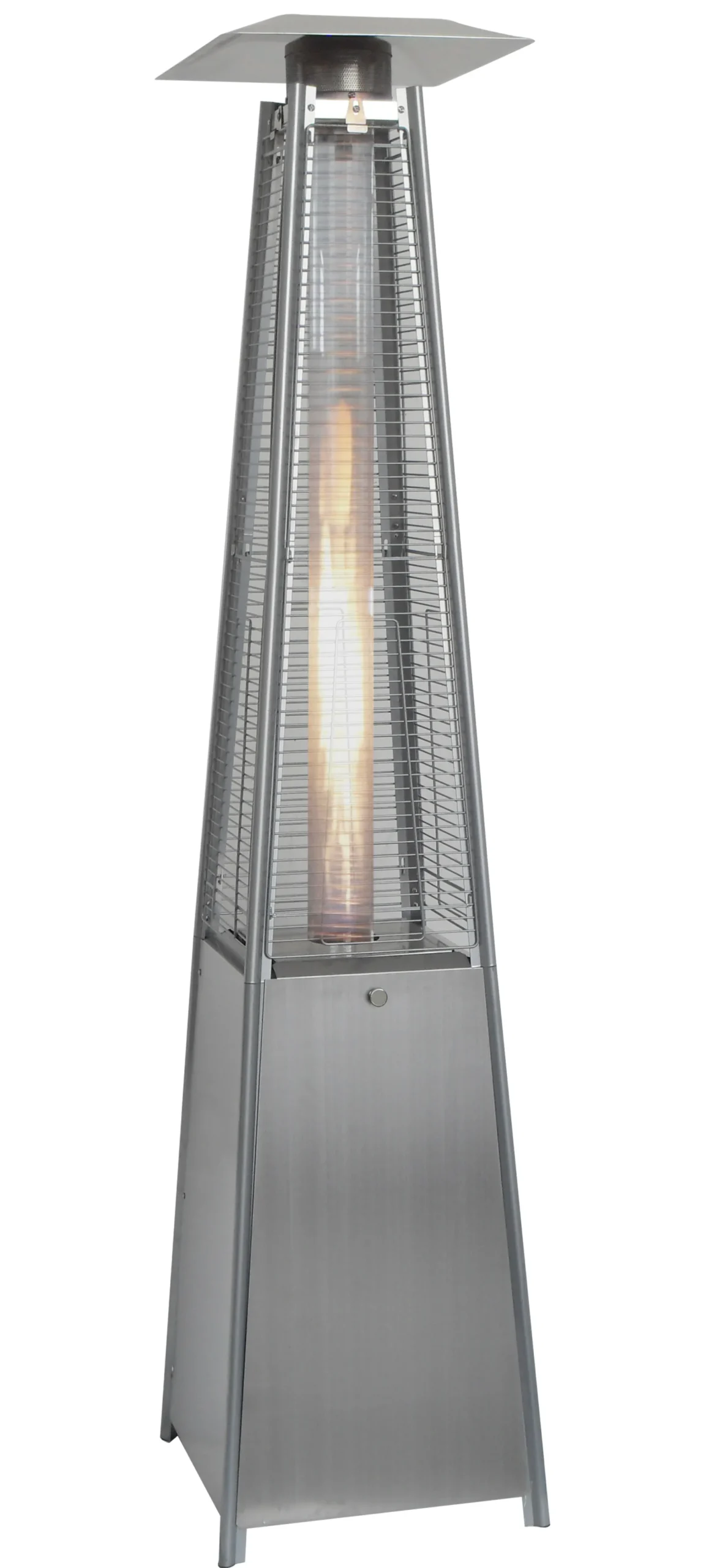 Terrassevarmer med flamme 227cm rustfrit stål