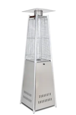 Terrassevarmer med flamme 180cm rustfrit stål